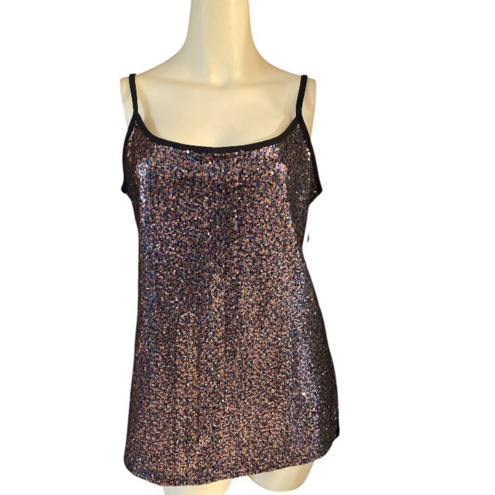 NWT Torrid Plus Size 1 1X 14/16 RAINBOW SEQUIN FOXY CAMI PURPLE/MULTICOLOR